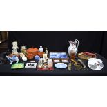 A Miscellaneous collection Ceramics, Copeland, Worcester ,brass ware, cork screws ,glass etc (Qty).