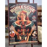 A large event printed poster advertising a Burlesque show 120 x 84 cm