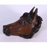 A 19TH CENTURY AUSTRIAN COLD PAINTED BRONZE EQUESTRIAN LETTER CLIP modelled as a horses head. 15