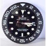 A Contemporary Rolex dealership style wall clock 34 cm.