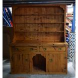 A huge antique pine dresser 210 x 171 cm.