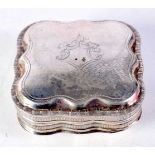 AN ANTIQUE SILVER BOX. 23.8 grams. 5 cm x 5 cm.