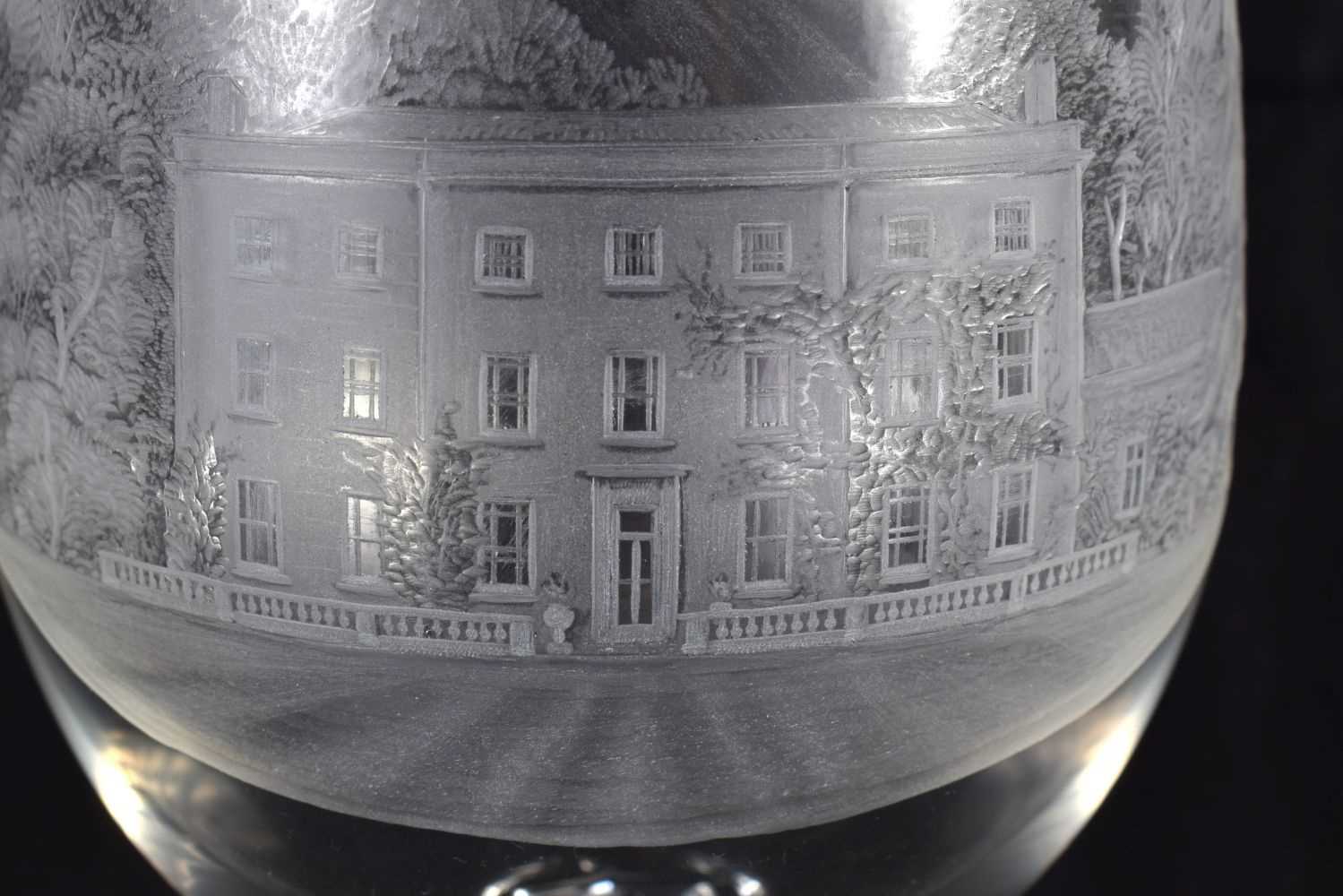 AN ENGRAVED GLASS COUNTRY HOUSE GOBLET. 21 cm x 9 cm. - Image 2 of 4