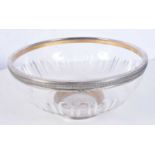 A FRENCH SILVER MOUNTED CUT GLASS BOWL. 25 cm diameter.