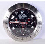 A Contemporary Rolex dealership style wall clock 34 cm.