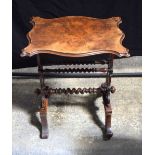 A Victorian burr Walnut barley twist stand 67 x 56 x 32 cm.