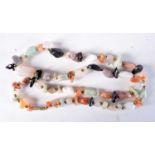 A CONTINENTAL AGATE NECKLACE. 89 grams. 72 cm long.