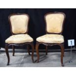 A pair of French style upholstered bedroom chairs 82 x 42 x 41 cm (2).