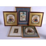 Indian School (C1900) 4 x Watercolours & an illuminated manuscript, assorted scenes. Largest 42 cm x