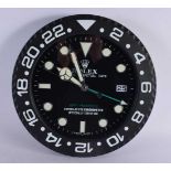 A Contemporary Rolex dealership style wall clock 34 cm.