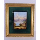 Mid 19th c. English porcelain plaque, probably Davenport painted with a titled scene of '
