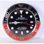 A Contemporary Rolex dealership style wall clock 34 cm.