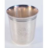 A CHRISTOFFEL SILVER PLATED BEAKER. 125 grams. 7.5 cm x 6.5 cm.