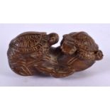 A JAPANESE BOXWOOD TORTOISE NETSUKE. 6 cm x 3.5 cm.