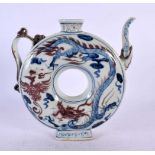 A CHINESE BLUE AND WHITE YUAN STYLE TEAPOT 20th Century. 20 cm x 15 cm.