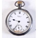 A SILVER WALTHAM POCKET WATCH. Birmingham 1925. 106 grams. 5 cm wide.