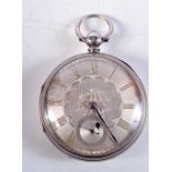 AN ANTIQUE SILVER POCKET WATCH. London 1869. 118 grams. 5 cm wide.