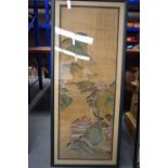 Chinese School (19th Century) Watercolour, Poems and landscapes. 110 cm x 47 cm.