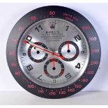 A Contemporary Rolex dealership style wall clock 34 cm.