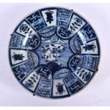 A VERY UNUSUAL 18TH CENTURY JAPANESE EDO PERIOD PLATE After the 17th Century Chinese Kraak original.