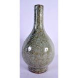 A CHINESE QING DYNASTY GE TYPE STONEWARE VASE of bulbous form. 28 cm x 12 cm.