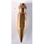 A BRONZE PENCIL FORM PLUMB WEIGHT. 8.5 cm x 2 cm.