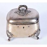 AN ANTIQUE SILVER TEA CADDY. 348 grams. 13.5 cm x 13.5 cm.