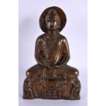 AN INDIAN BRONZE BUDDHA. 18 cm x 15 cm.