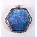 AN ART DECO BUTTERFLY WING PENDANT. 9.4 grams. 3 cm x 3.25 cm.