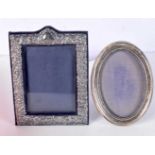 TWO SILVER PHOTOGRAPH FRAMES. 298 grams overall. Largest 18.5 cm x 14 cm. (2)