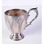 A VICTORIAN SILVER MUG. Birmingham 1899. 179.9 grams. 12 cm x 8 cm.