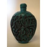 A CHINESE TURQUOISE TYPE SNUFF BOTTLE 20th Century. 10 cm x 6.5 cm.