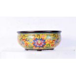 A Chinese Cloisonne enamel bronze bowl decorated with foliage. 12 cm wide.