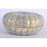 A CHINESE QING DYNASTY SUNG STYLE PUMPKIN BOX AND COVER of naturalistic form. 13 cm wide.