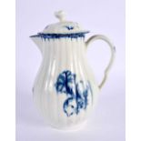 18th century Worcester Gilliflower jug of fluted form and it’s cover. 13.5cm high