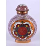 AN EARLY 20TH CENTURY CHINESE CLOISONNE ENAMEL SNUFF BOTTLE Late Qing/Republic. 6.5 cm x 4.5 cm.