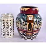 A LIMITED EDITION MOORCROFT CLOCK GINGER JAR AND COVER. 18 cm x 9 cm.