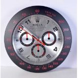 A Contemporary Rolex dealership style wall clock 34 cm.