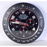 A Contemporary Rolex dealership style wall clock 34 cm.