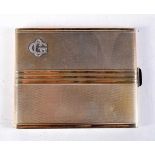 AN ART DECO SILVER GILT CIGARETTE CASE. 135 grams. 9.5 cm x 8 cm.