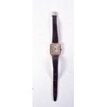 A VINTAGE 9CT GOLD WATCH. 18.5 grams. 2.75 cm wide inc crown.