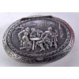 AN ANTIQUE CONTINENTAL SILVER BOX. 36 grams. 7 cm x 5 cm.