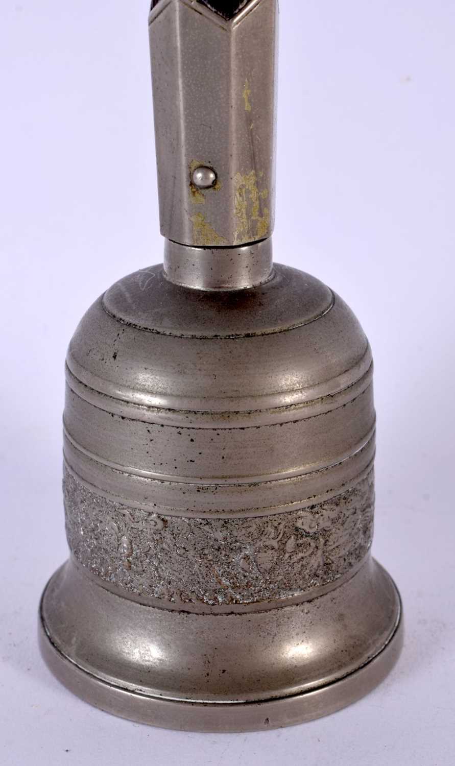 AN EARLY 20TH CENTURY SOUTH EAST ASIAN TIBETAN TEMPLE BELL with vajra terminal. 40 cm high. - Image 2 of 6