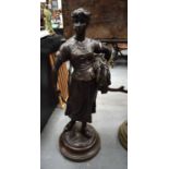 French School (19th Century) Monumental Bronze, Standing Figure. 95 cm x 30 cm.