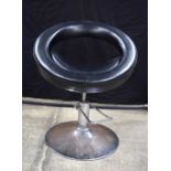 A Vintage revolving and height adjustable salon style chair . 92 cm extended .