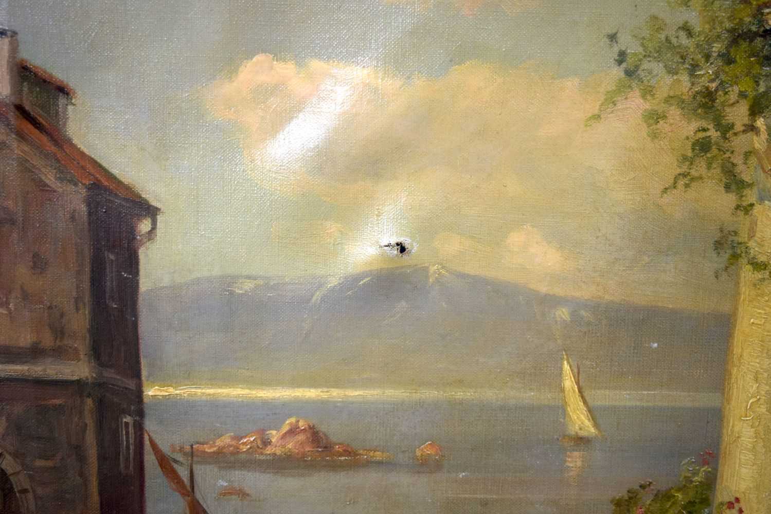 A 19th Century oil on canvas of a Mediterranean scene signed 'F. Lund'. 60 x 80cm. - Image 4 of 10