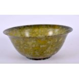 A SMALL CHINESE SPINACH JADE BOWL. 13 cm x 5 cm.
