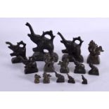ASSORTED 19TH CENTURY SOUTH EAST ASIAN BRONZE OPIUM WEIGHTS. (qty)