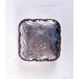 AN ANTIQUE DUTCH SILVER PATCH BOX. 26.7 grams. 5 cm square.