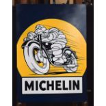 A contemporary metal advertising sign for 'Michelin'. 70 x 50cm.